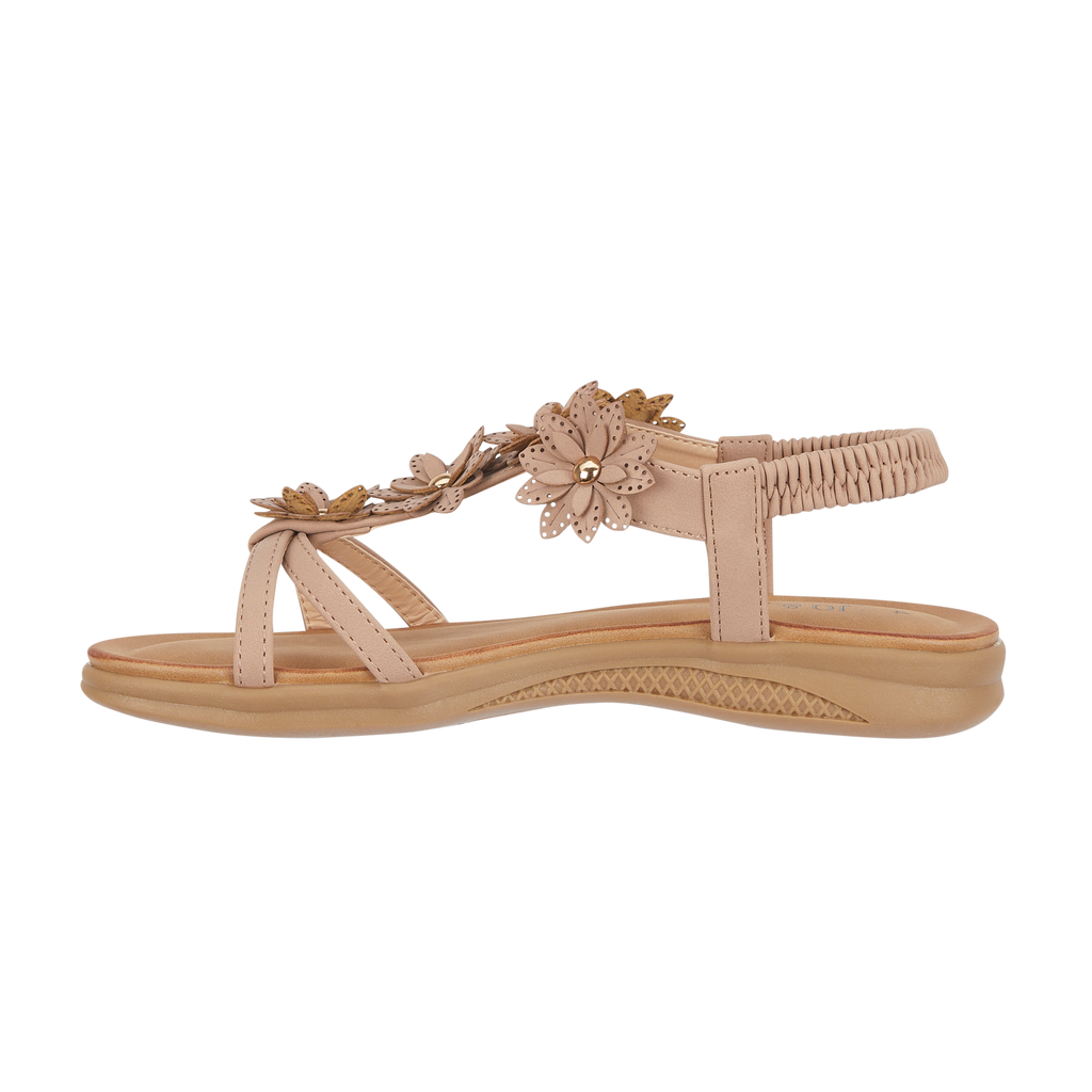 Pink sandal with floral decorations Jaipur JO & JOE