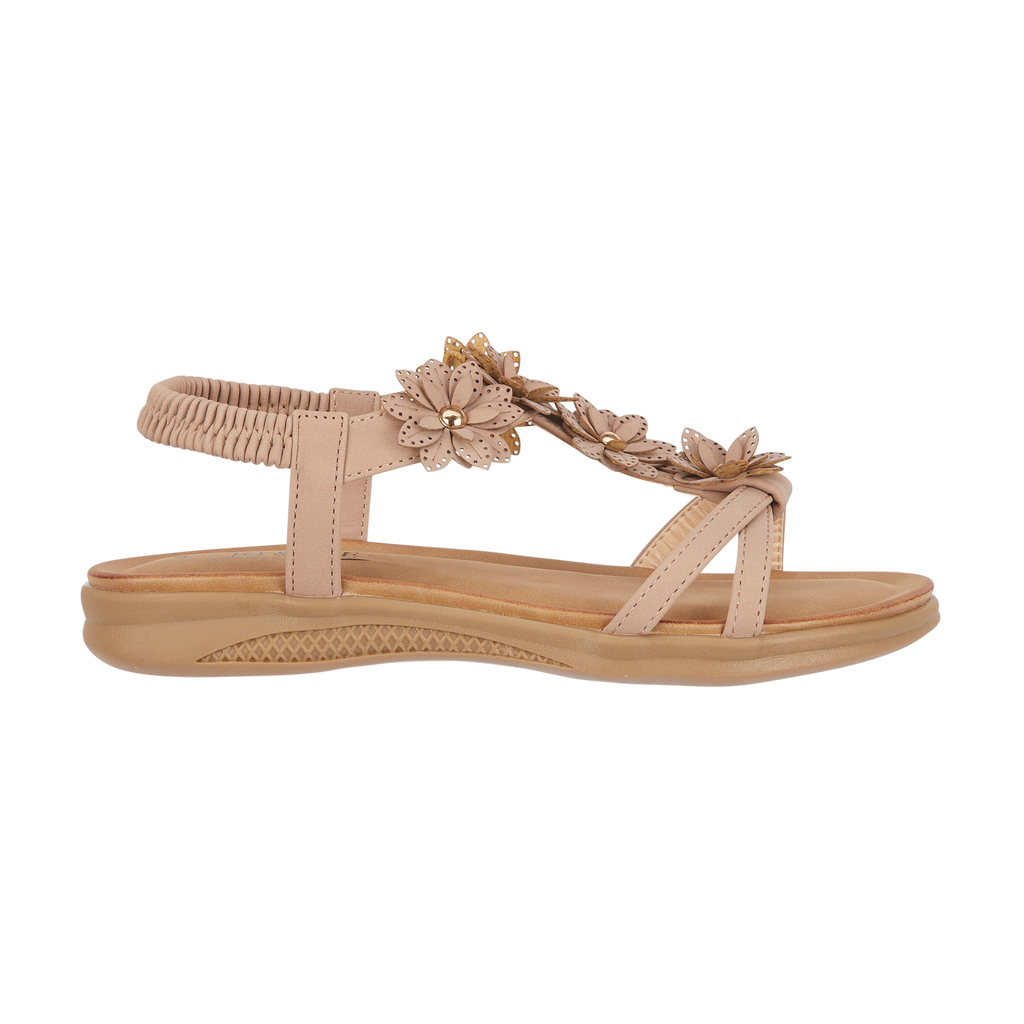 Pink sandal with floral decorations Jaipur JO & JOE