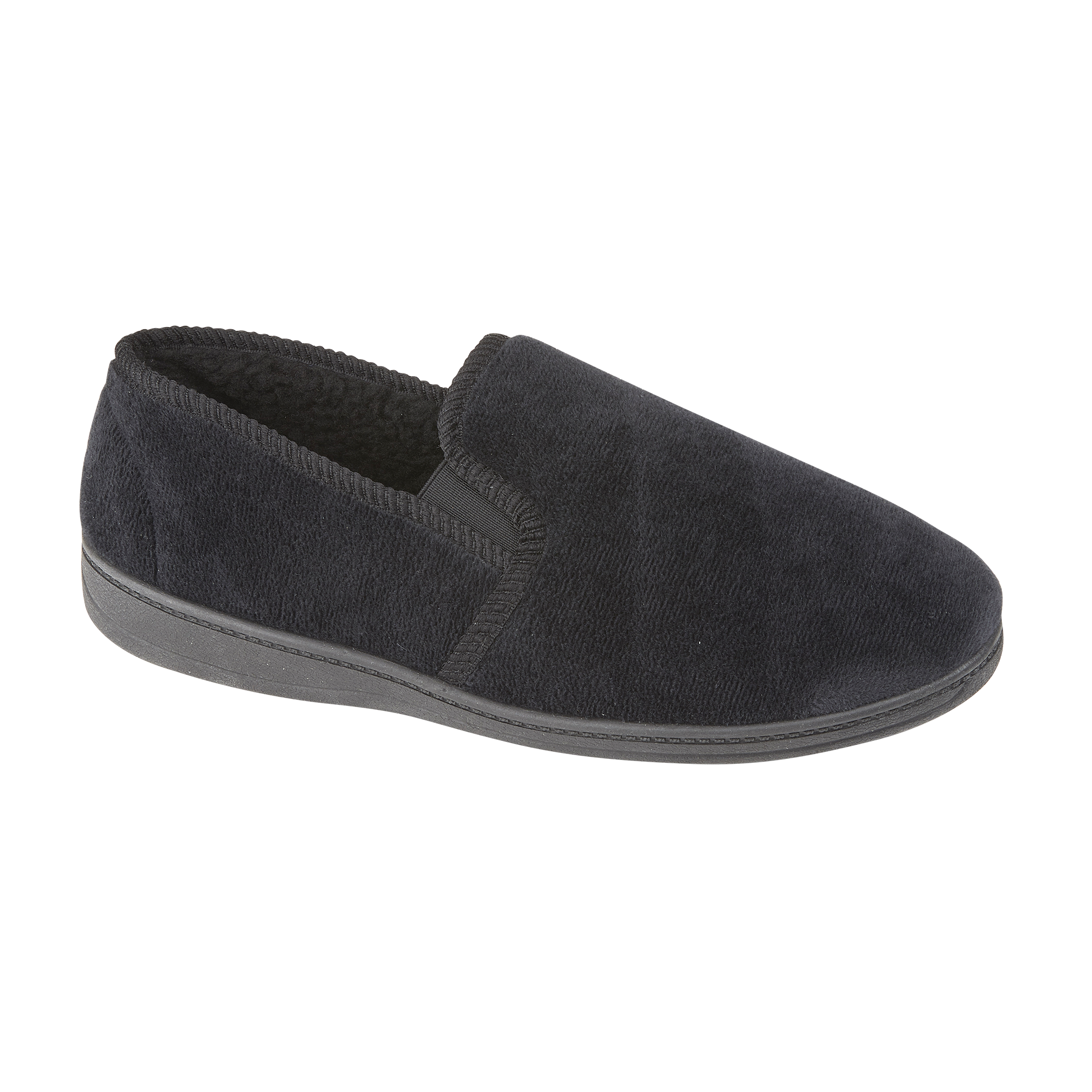 Jake Black Velour Twin Gusset Slippers