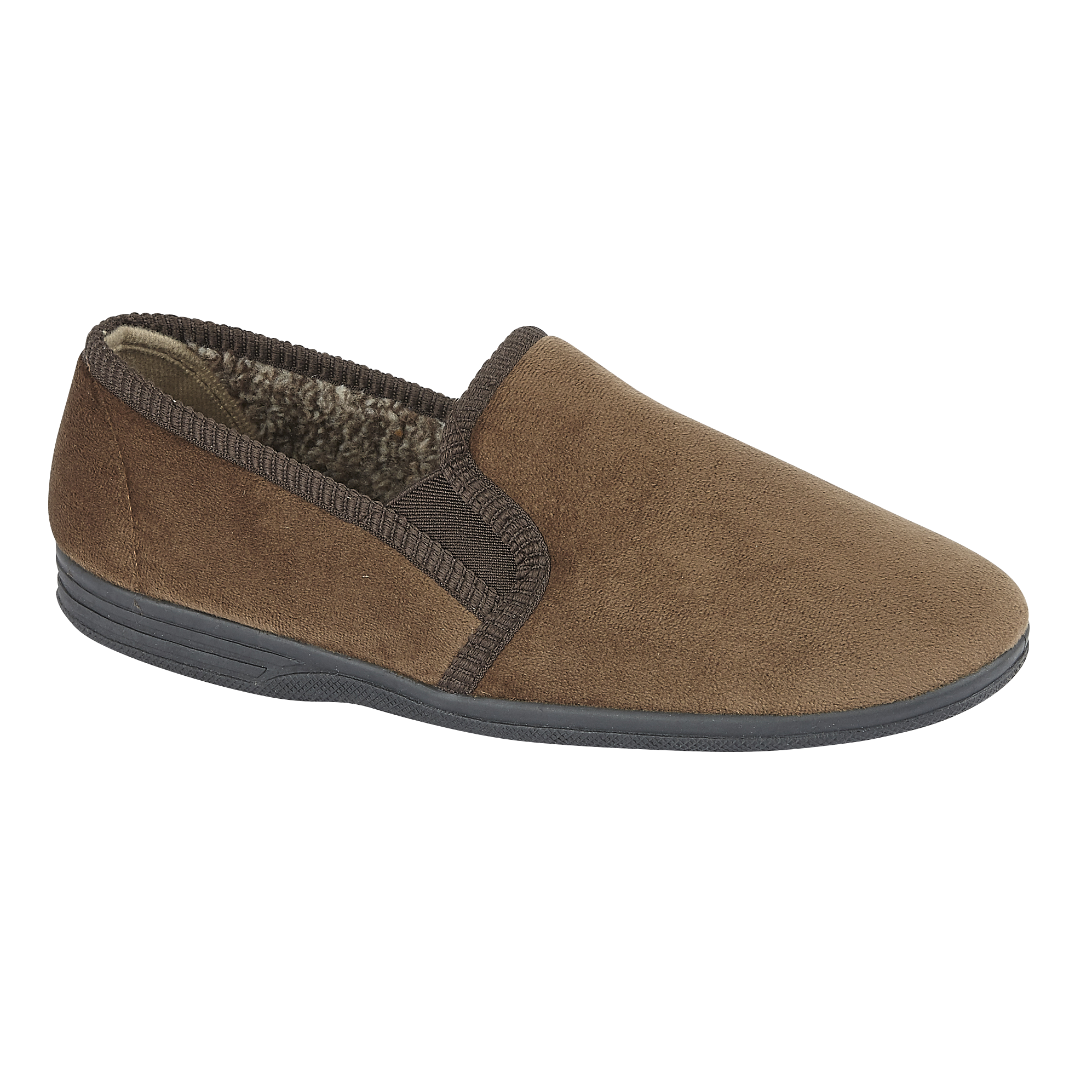 Jake Black Velour Twin Gusset Slippers