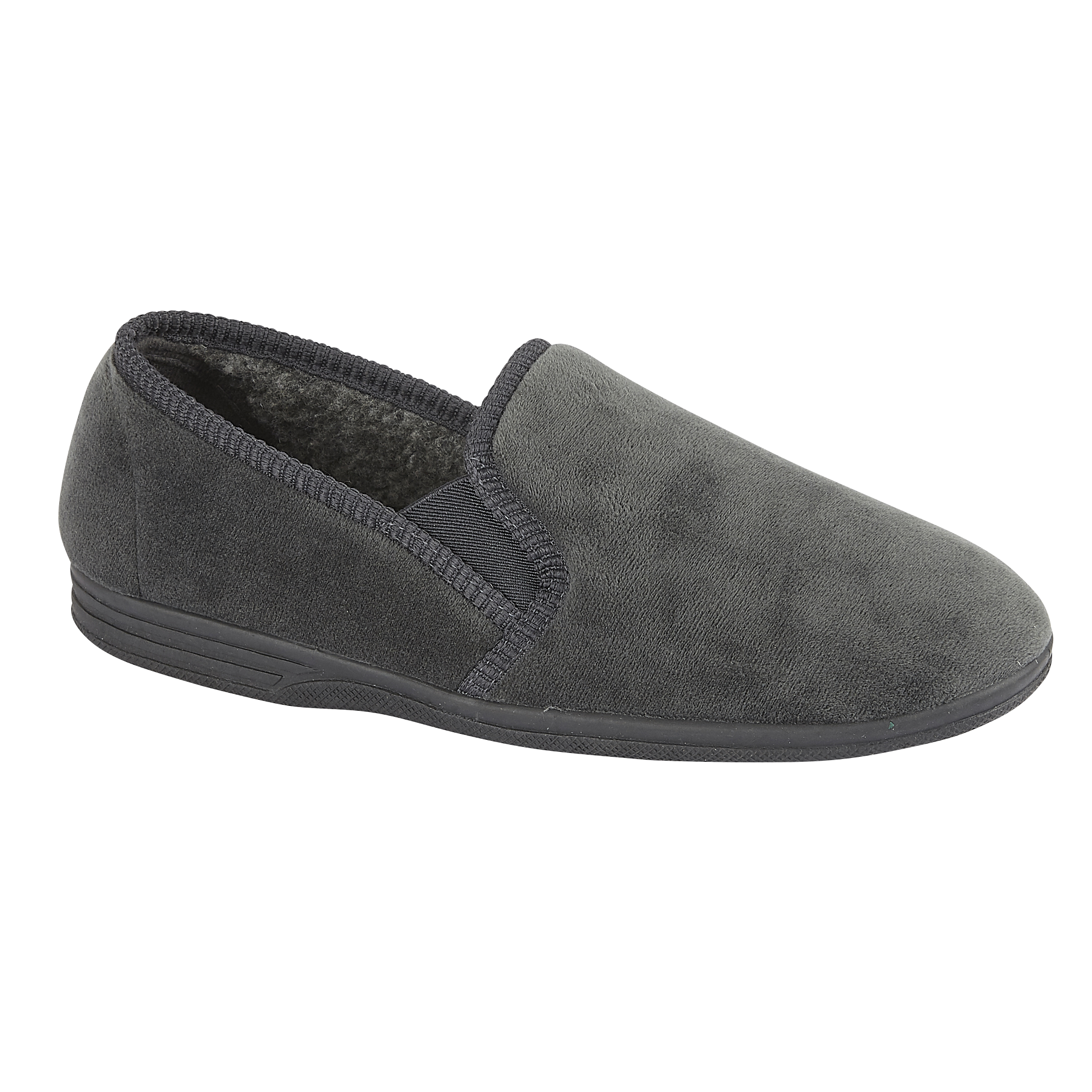 Jake Black Velour Twin Gusset Slippers
