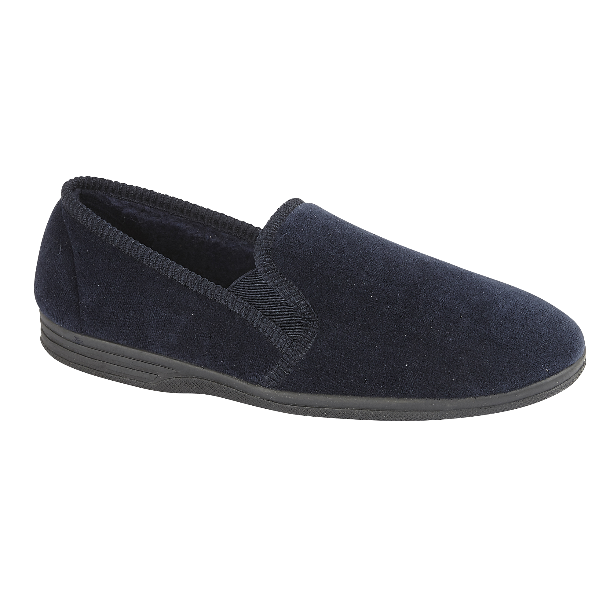 Jake Black Velour Twin Gusset Slippers