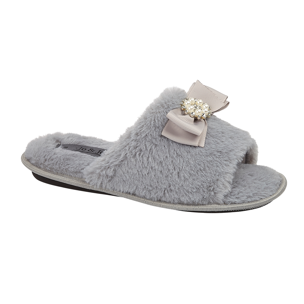Empress Faux Fur Open Toe Sliders