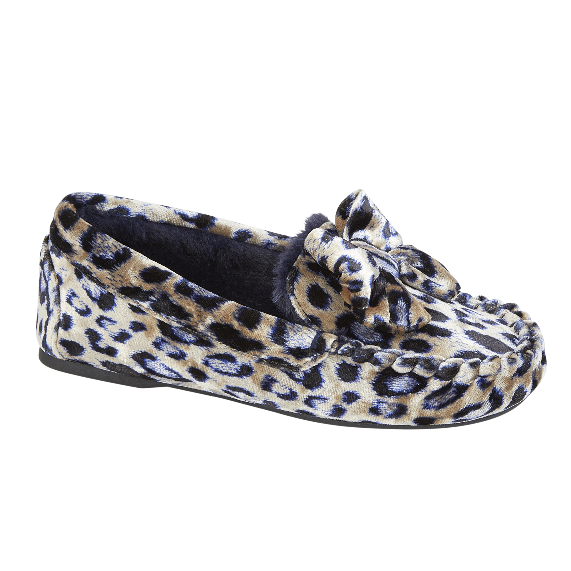 Eliza Leopard Moccasin Slippers