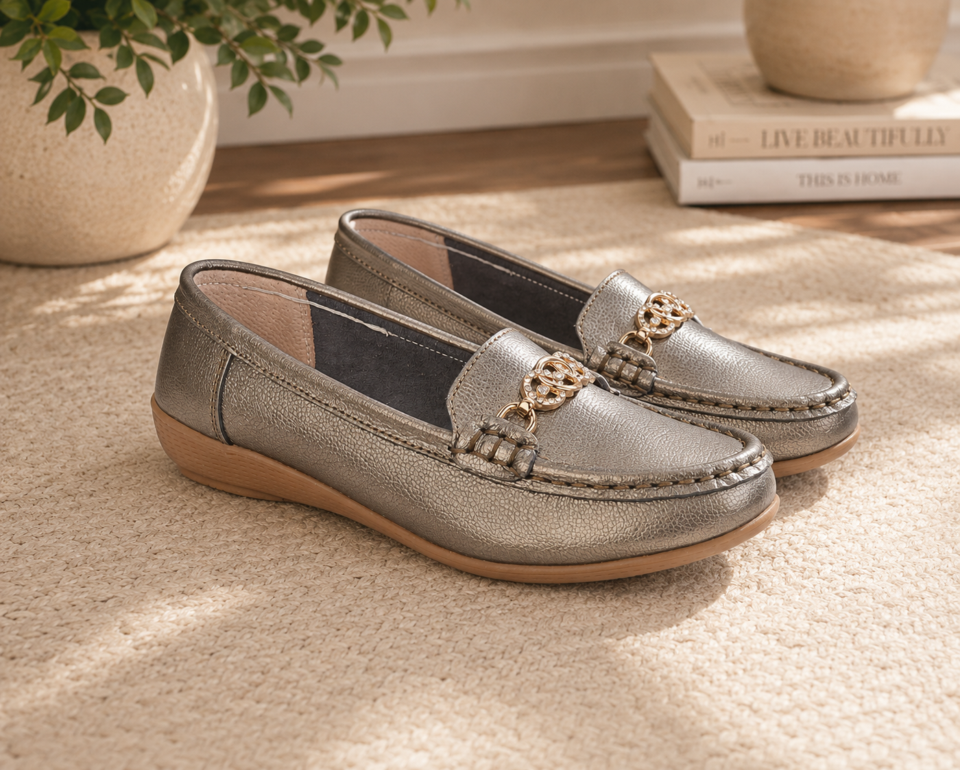 Kasbah Chained Leather Loafers