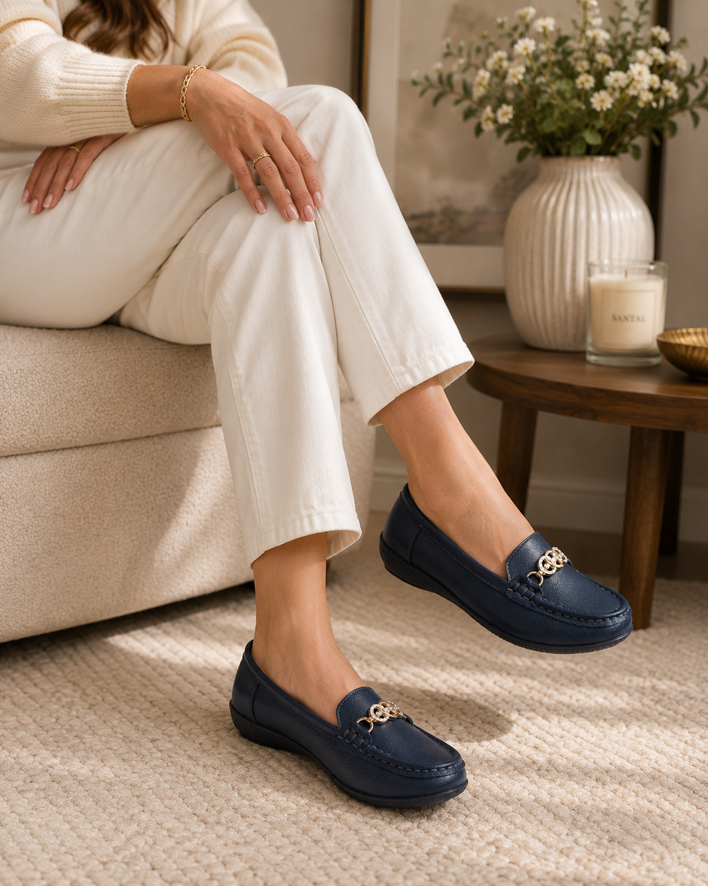 Kasbah Chained Leather Loafers