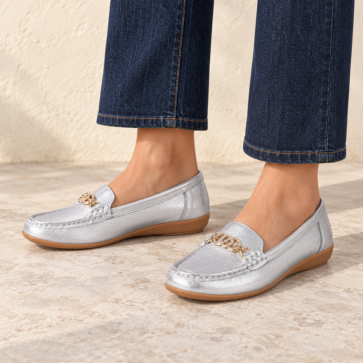 Kasbah Chained Leather Loafers