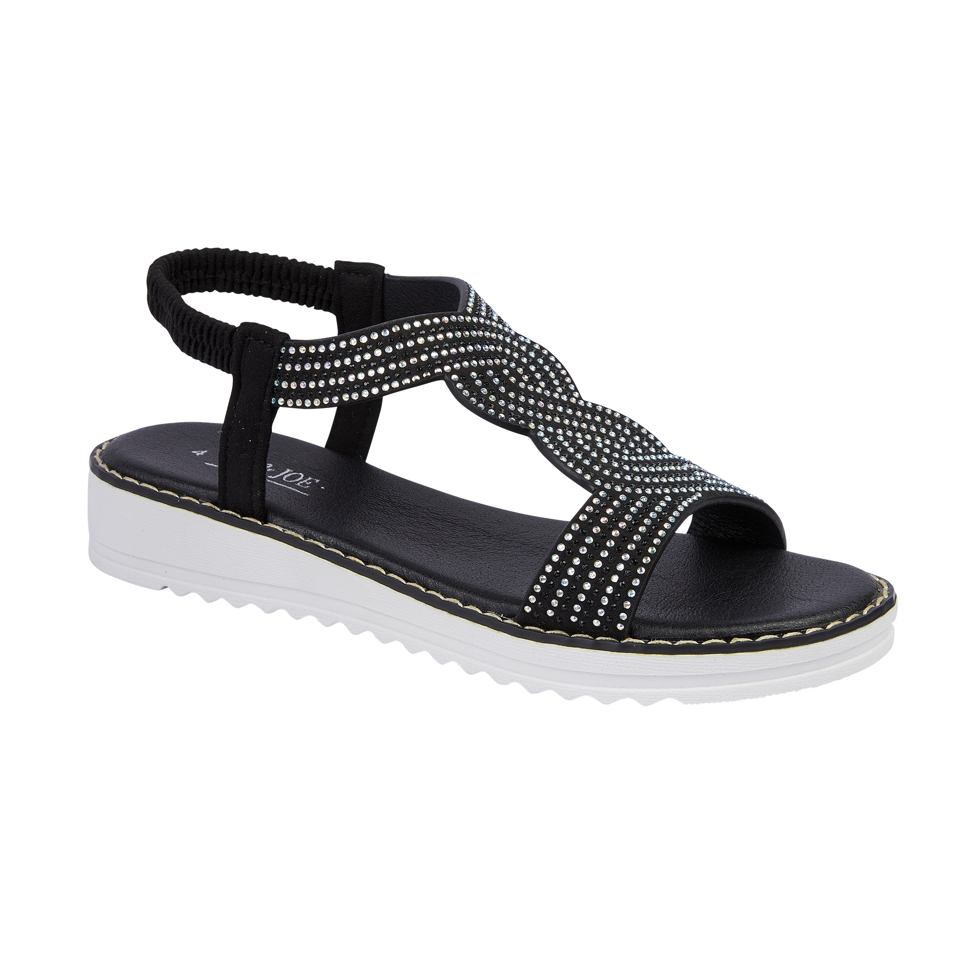 Mariposa Black Elasticated Sandals