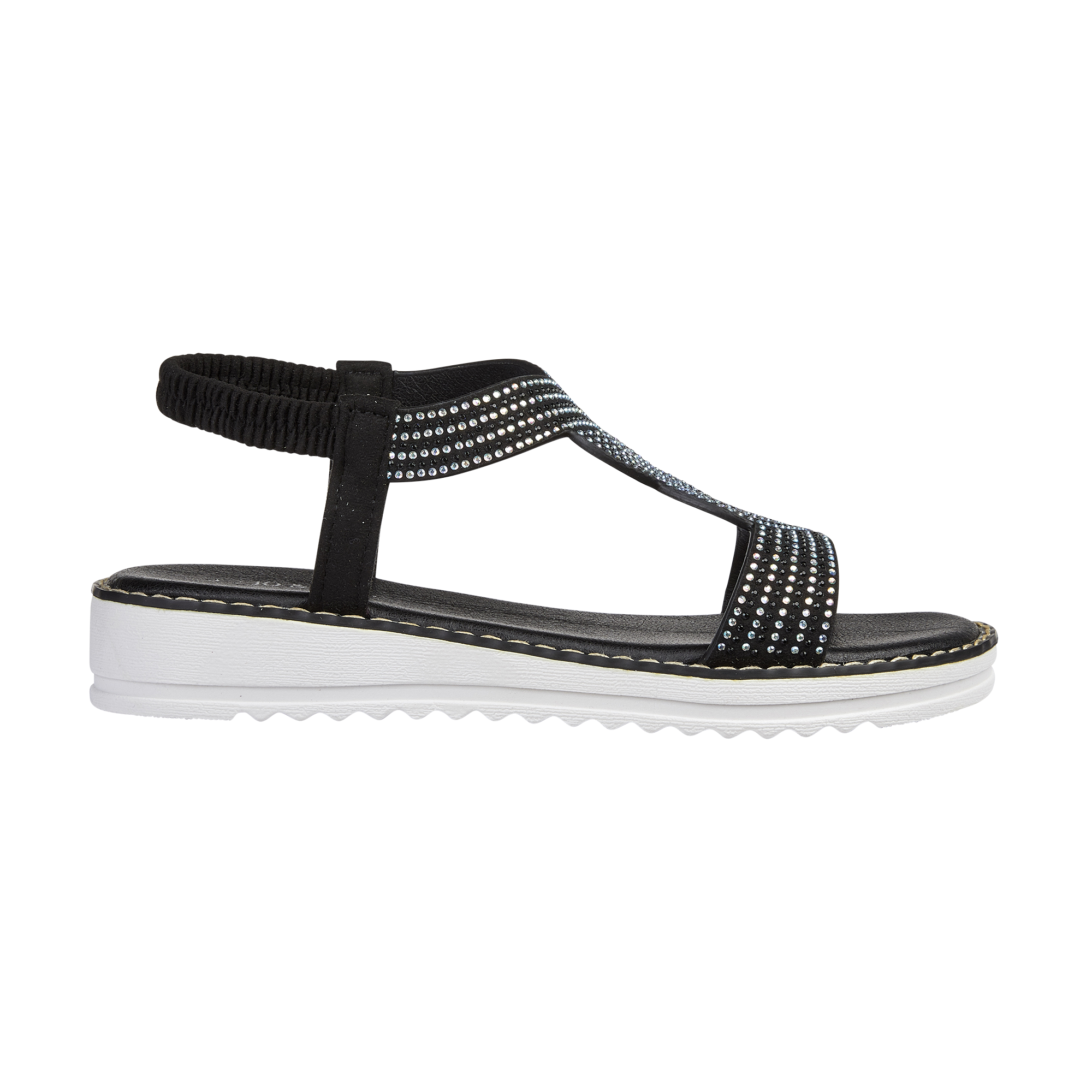 Mariposa Black Elasticated Sandals