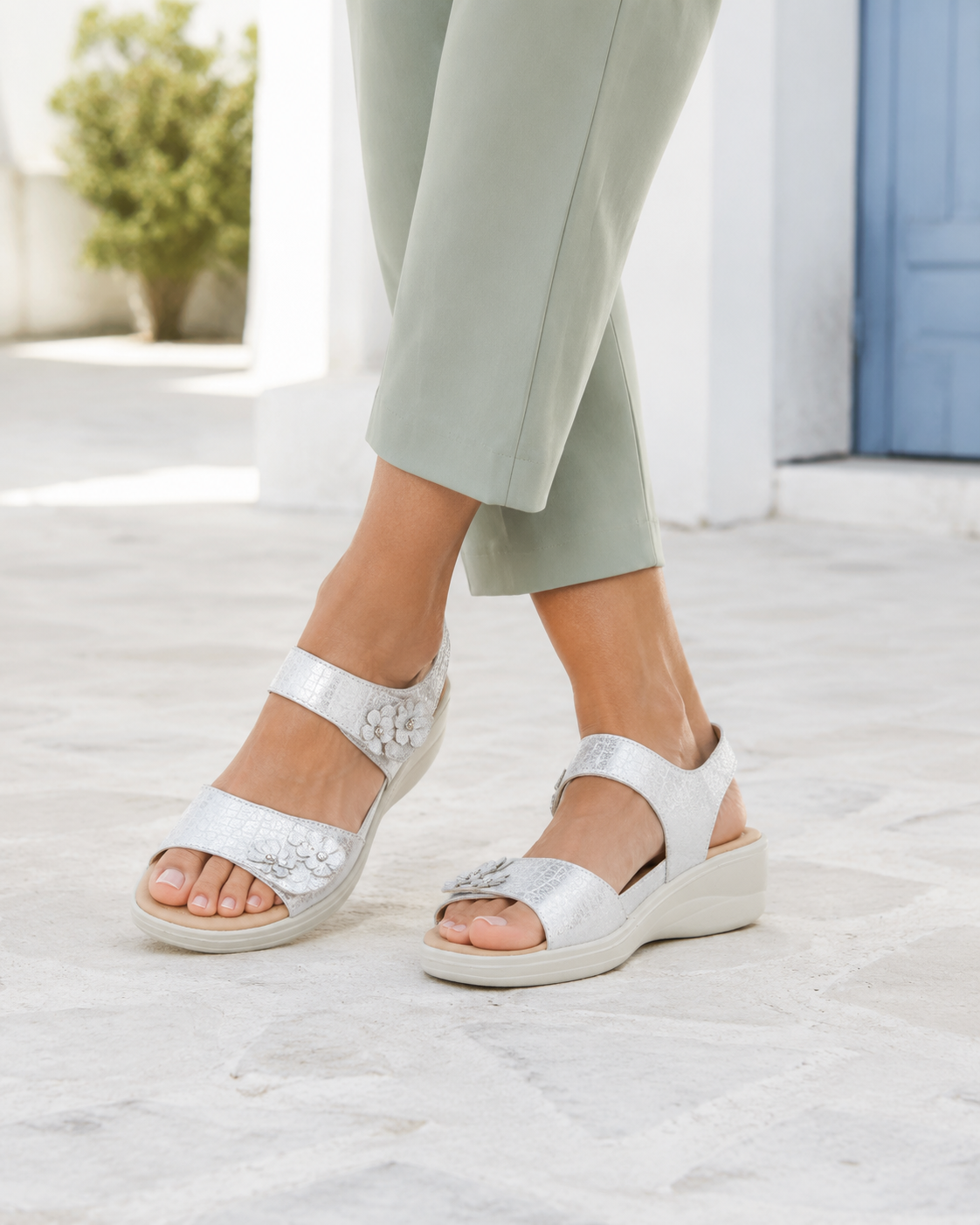 Marigold Croc Low Profile Sandals