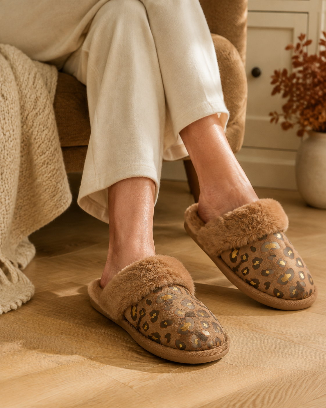 Mila Leopard Mule Slipper