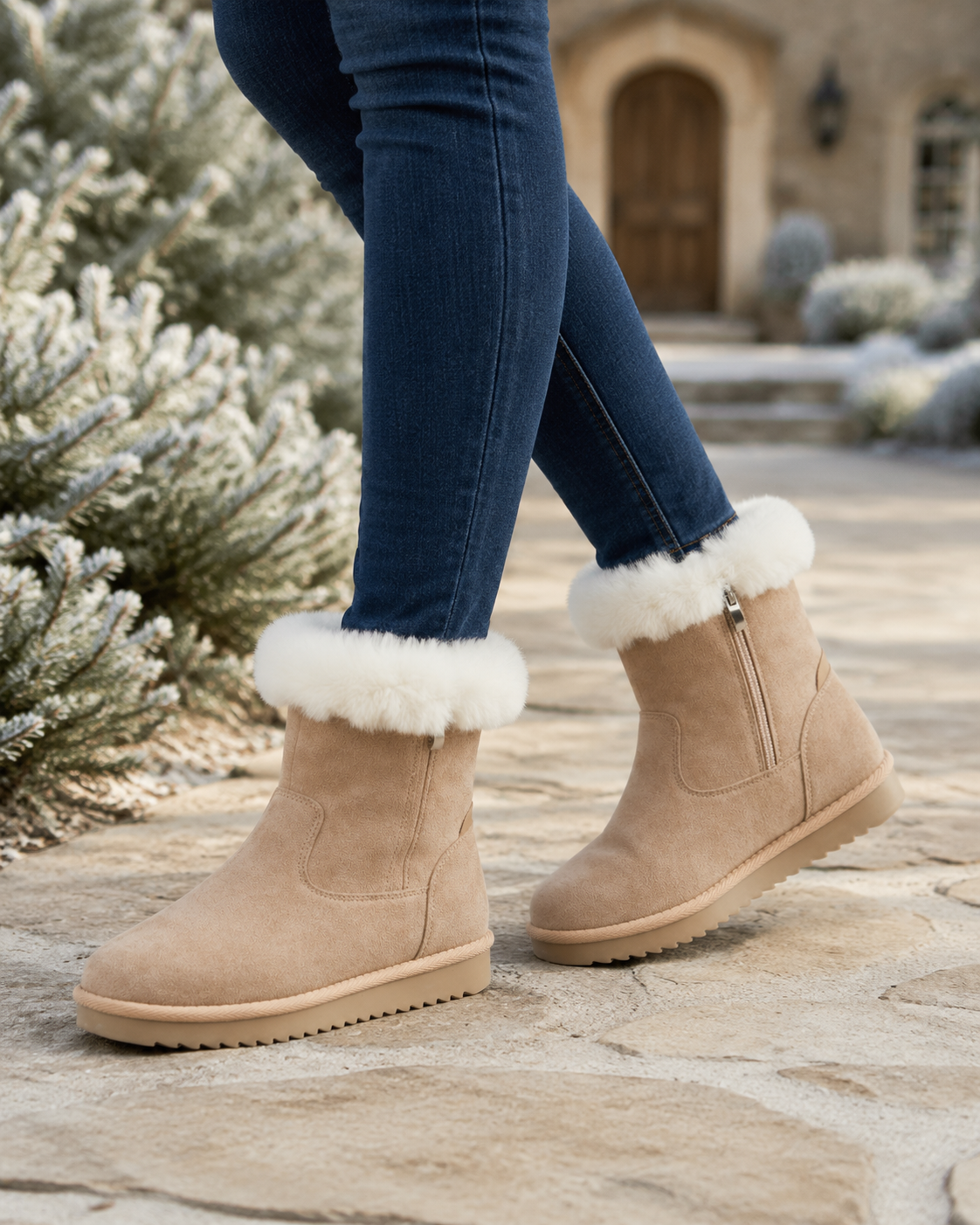 Mulberry Faux Suede Boots