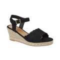 Nicola Black Scallop Espadrille Wedges