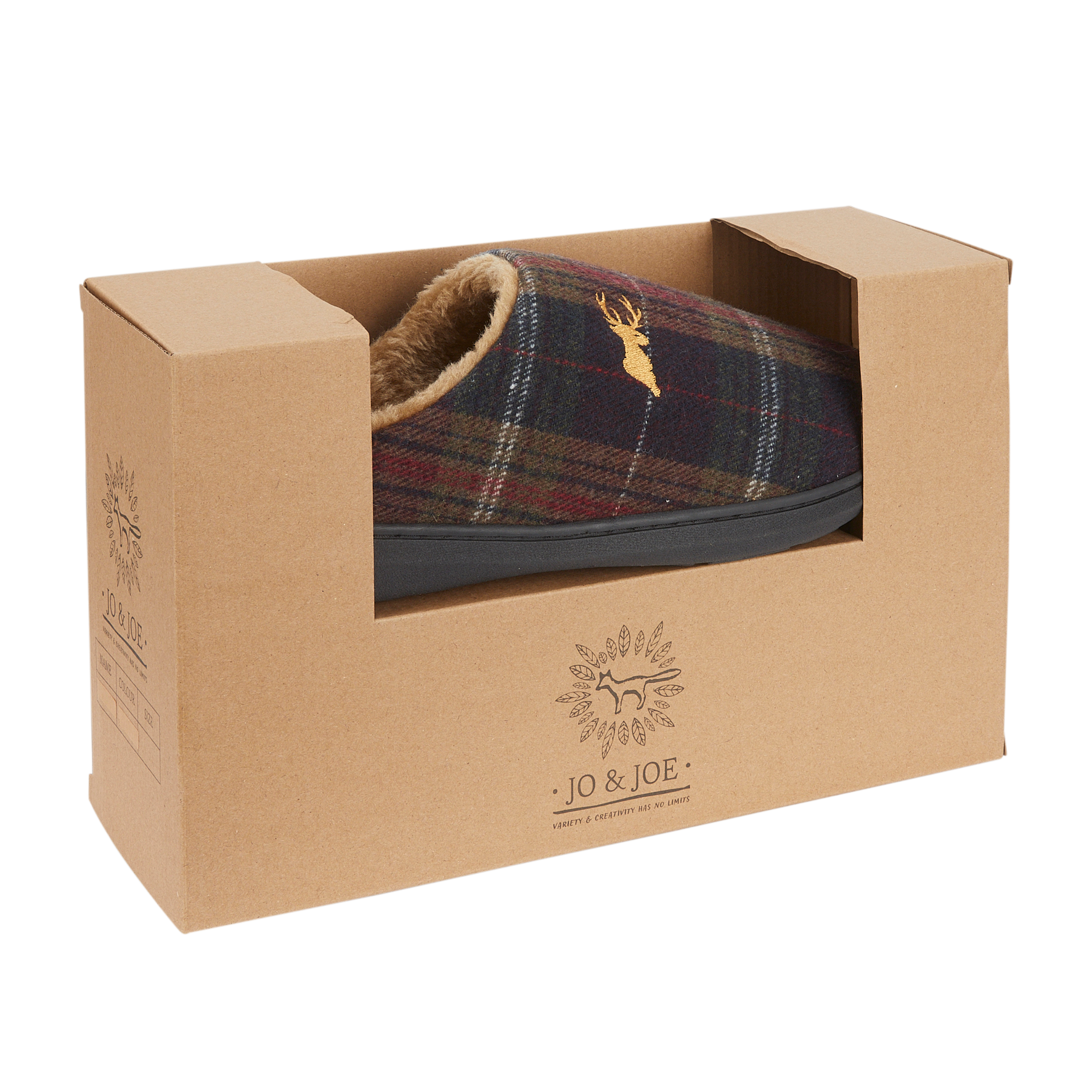 Nidderdale Brown Checked Mule Slippers