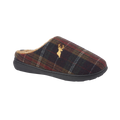 Nidderdale Brown Checked Mule Slippers