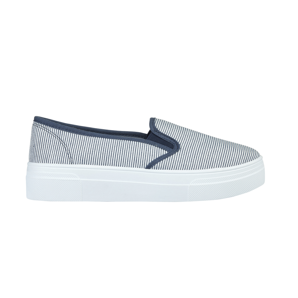 Orla Navy Striped Twin Gusset Canvas