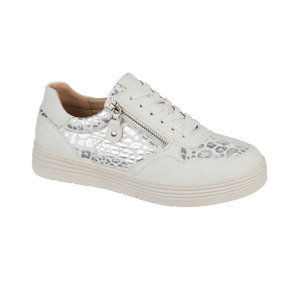 in step two tone leopard print white trainer  Osprey Shoes by Emma 