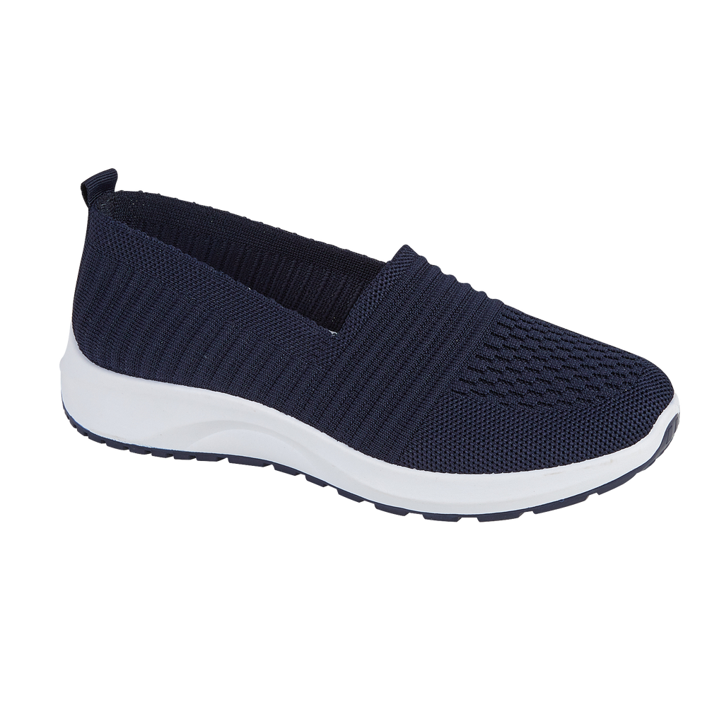 Rum Navy Lightweight Knitted Slip On Shoes
