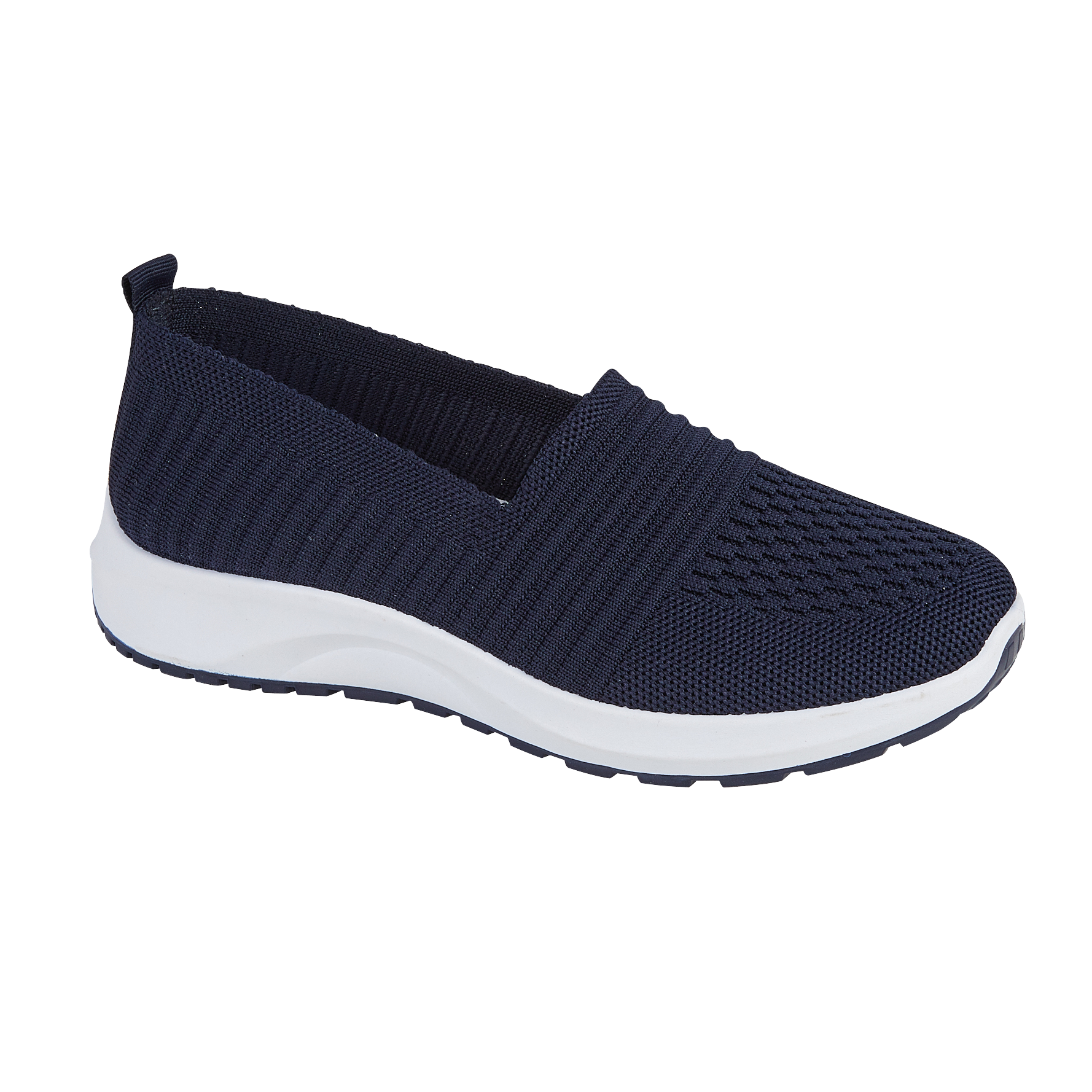 Rum Navy Lightweight Knitted Slip On Shoes