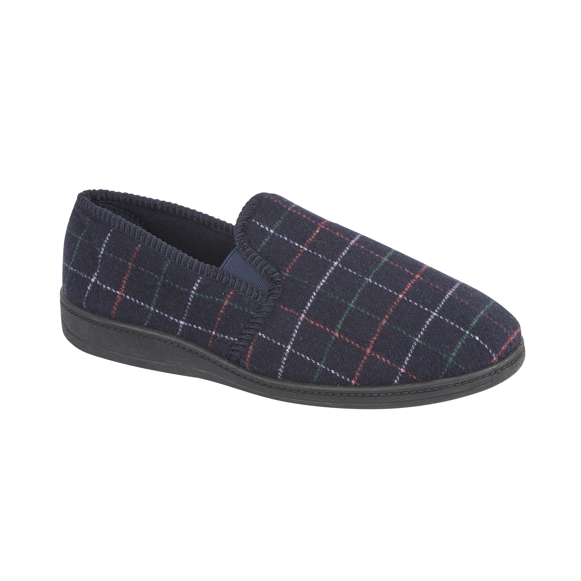 Rupert Navy Patterned Full Slippers
