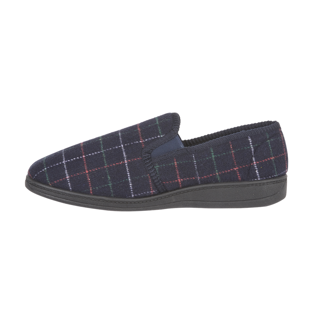 Rupert Navy Patterned Full Slippers