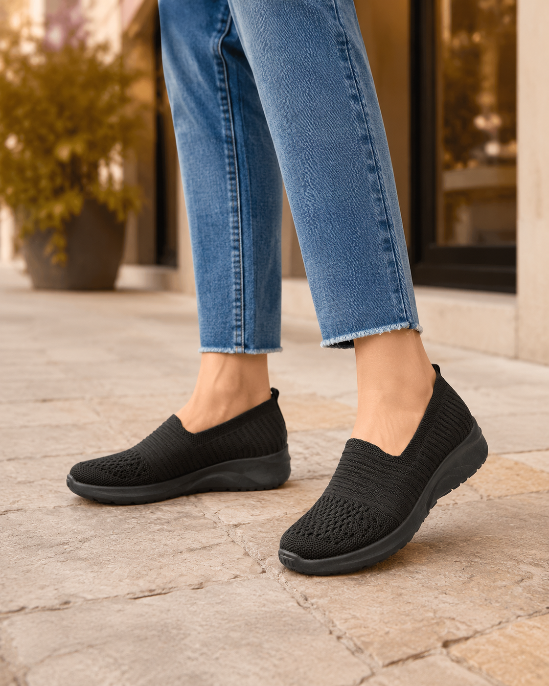Rum Lightweight Knitted Slip On Shoes