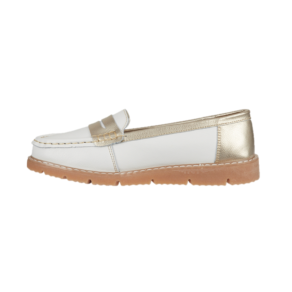Sea Breeze Saddle Trim Leather Loafers
