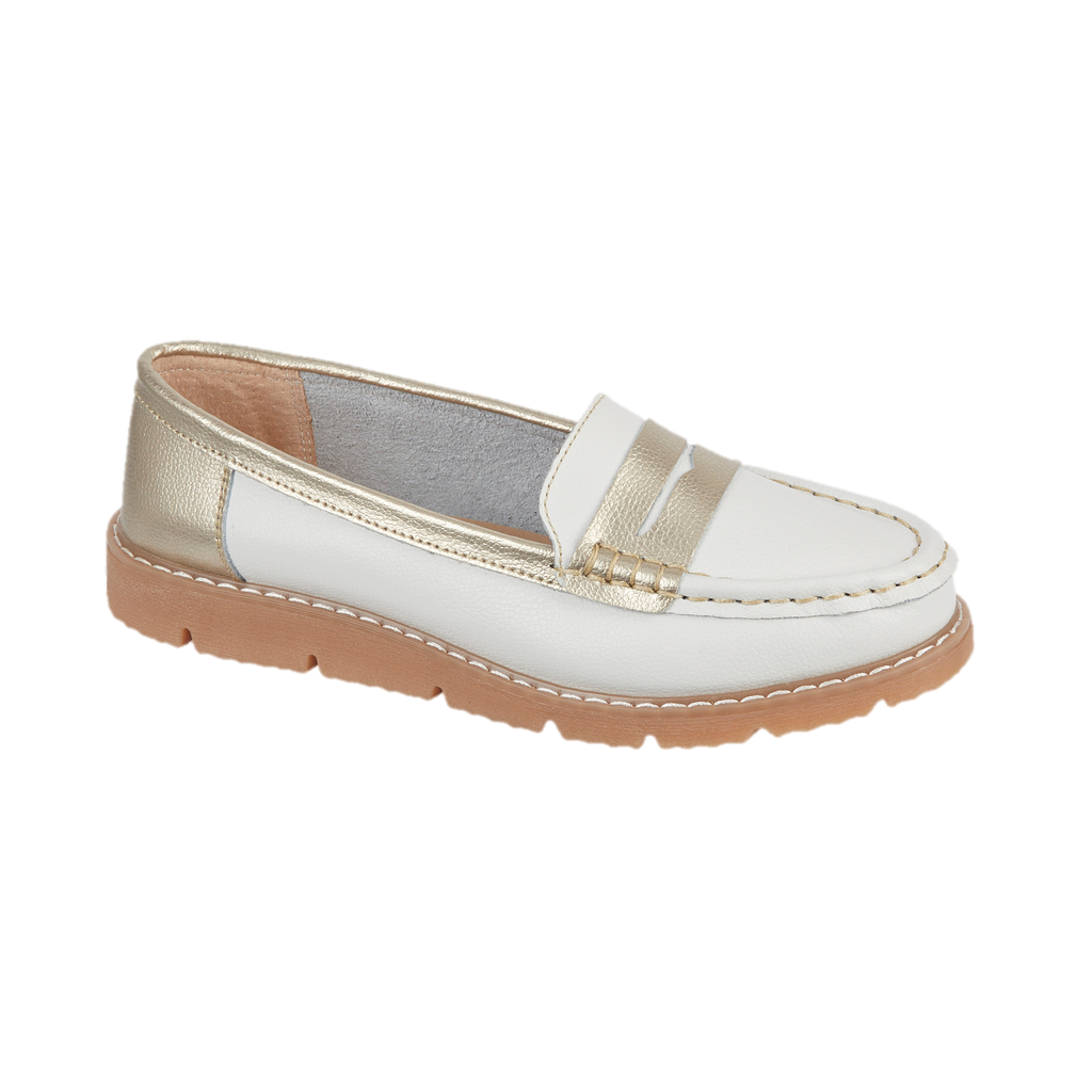 Sea Breeze Saddle Trim Leather Loafers