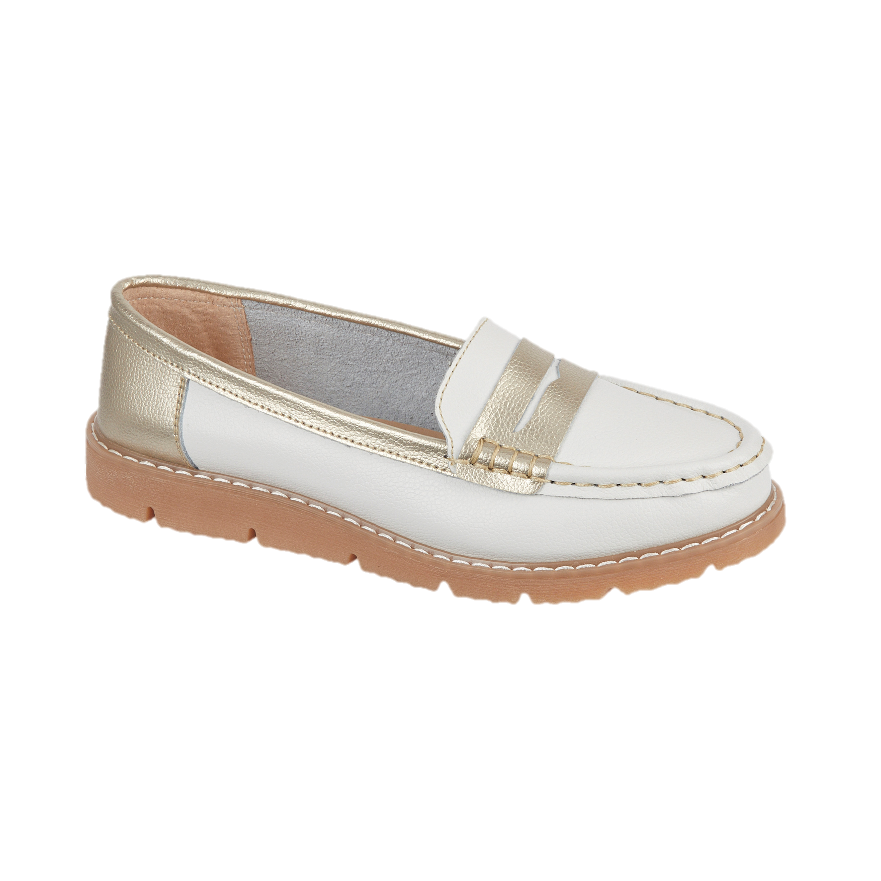 Sea Breeze Saddle Trim Leather Loafers