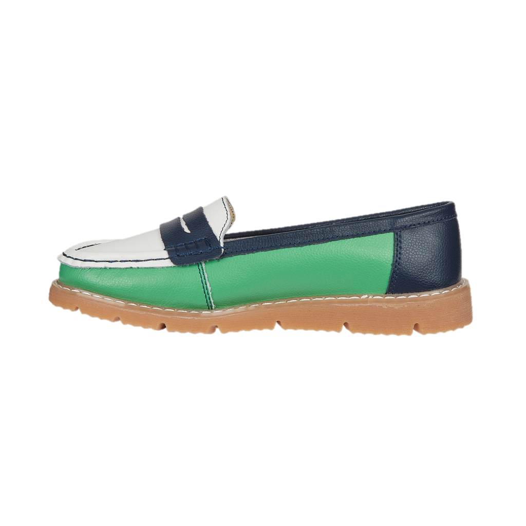 Sea Breeze Saddle Trim Leather Loafers
