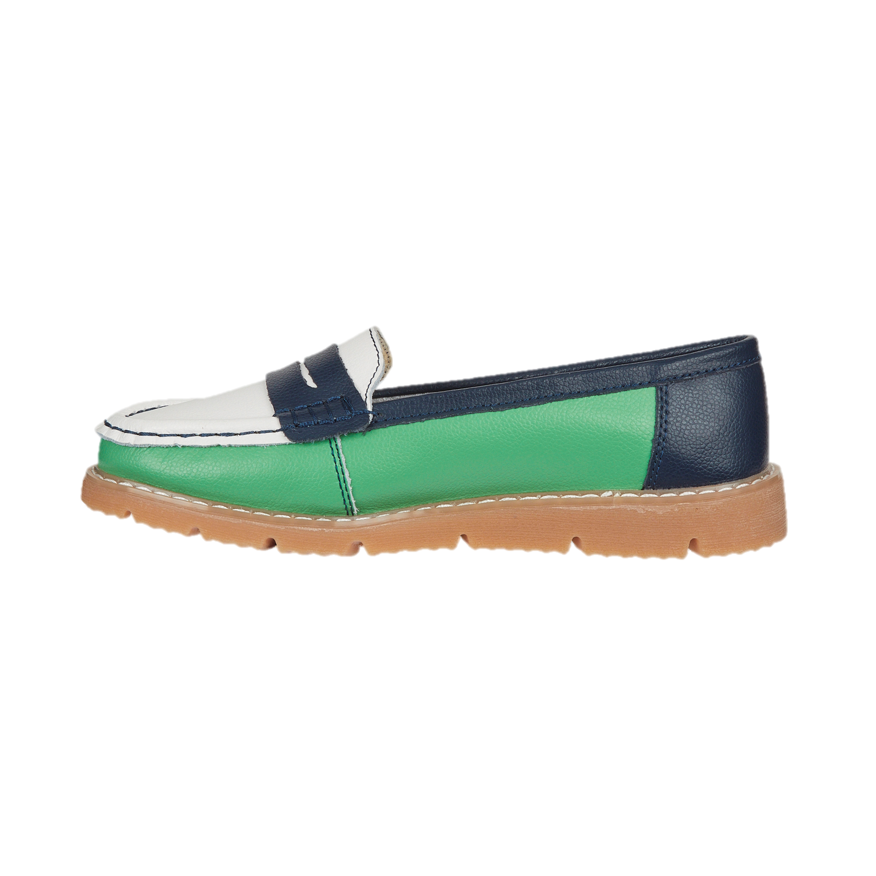 Sea Breeze Saddle Trim Leather Loafers
