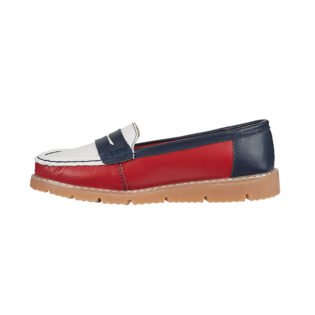Sea Breeze Saddle Trim Leather Loafers