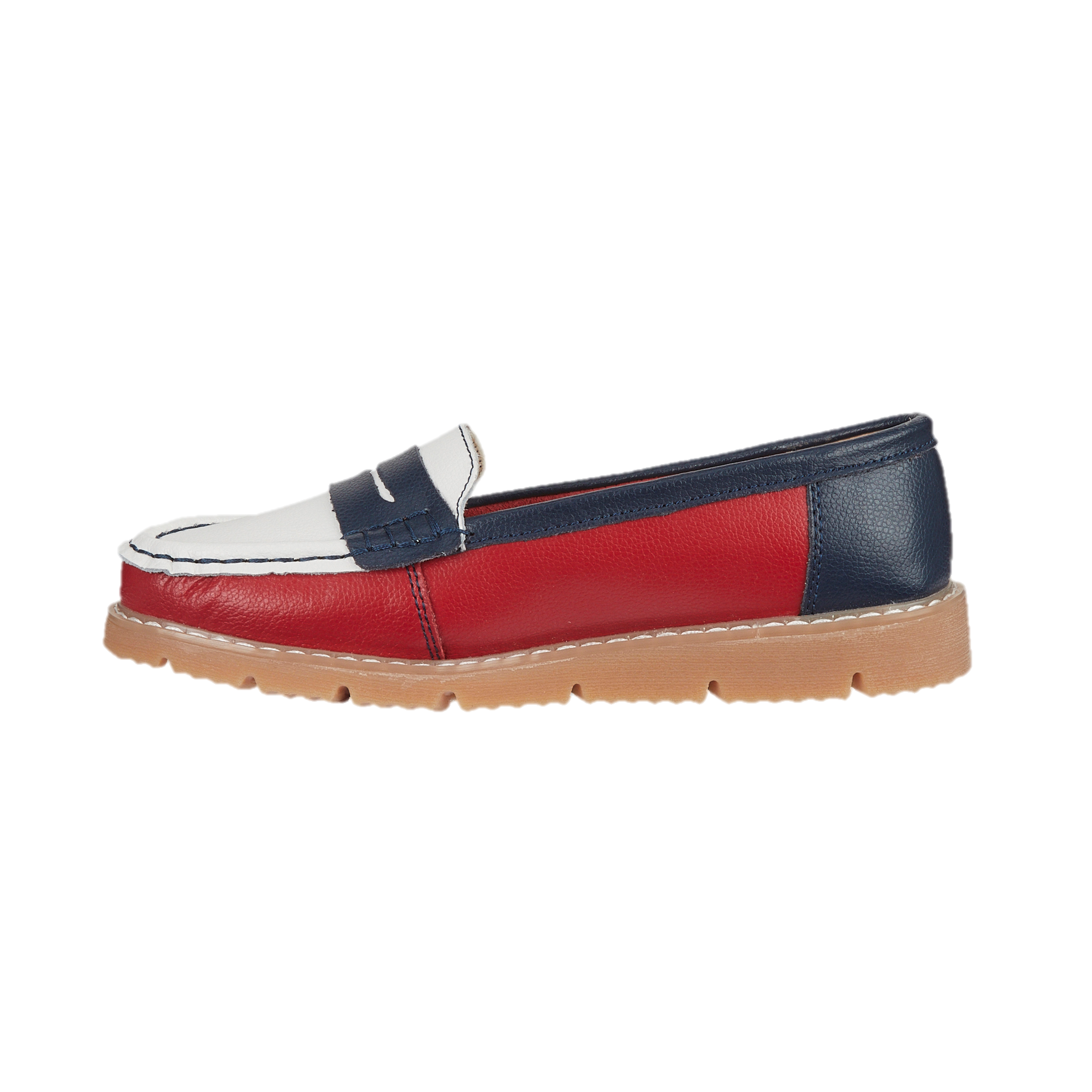 Sea Breeze Saddle Trim Leather Loafers