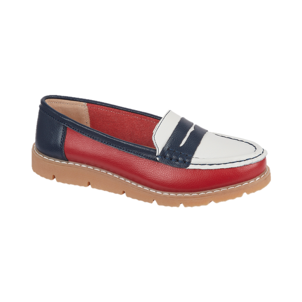 Sea Breeze Saddle Trim Leather Loafers