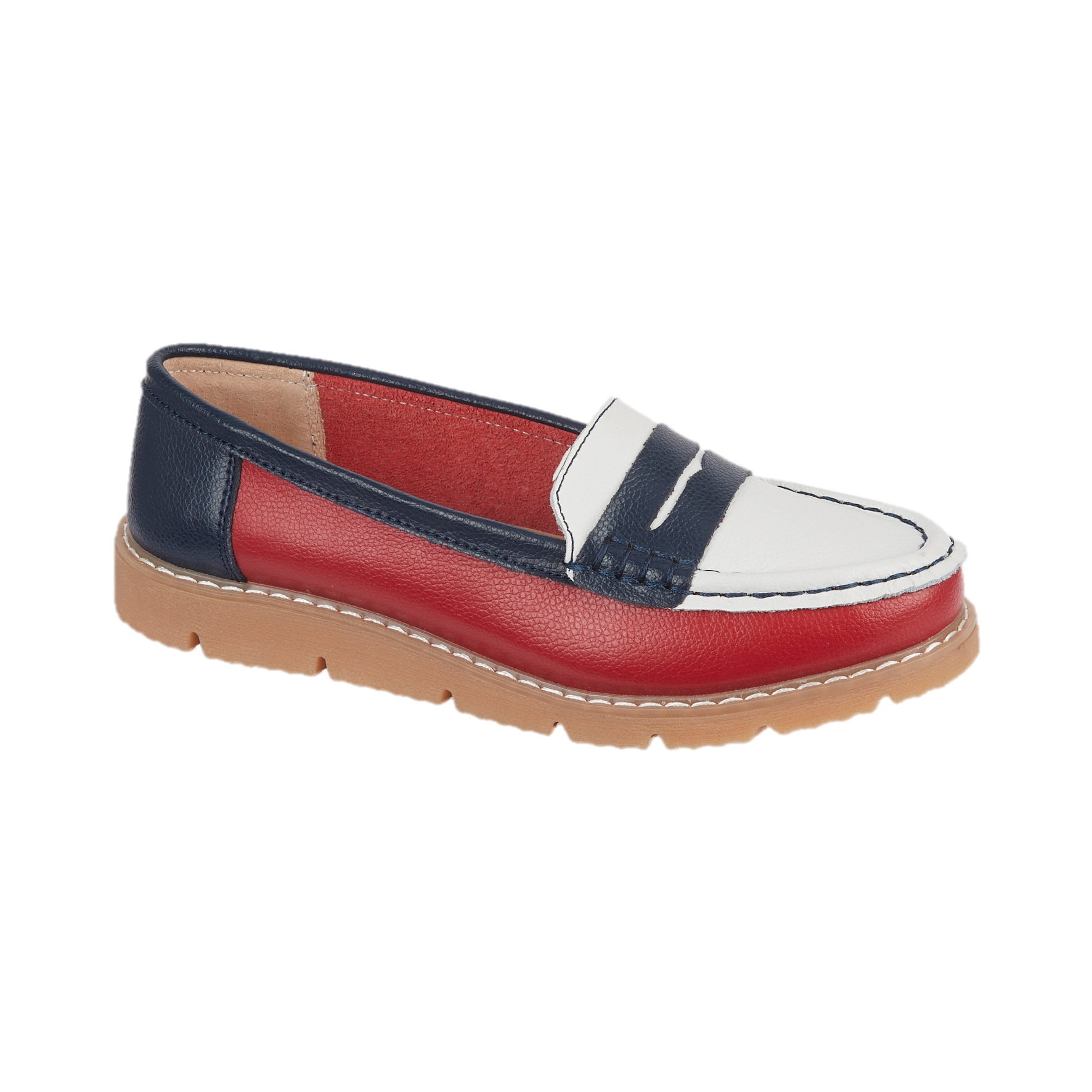 Sea Breeze Saddle Trim Leather Loafers