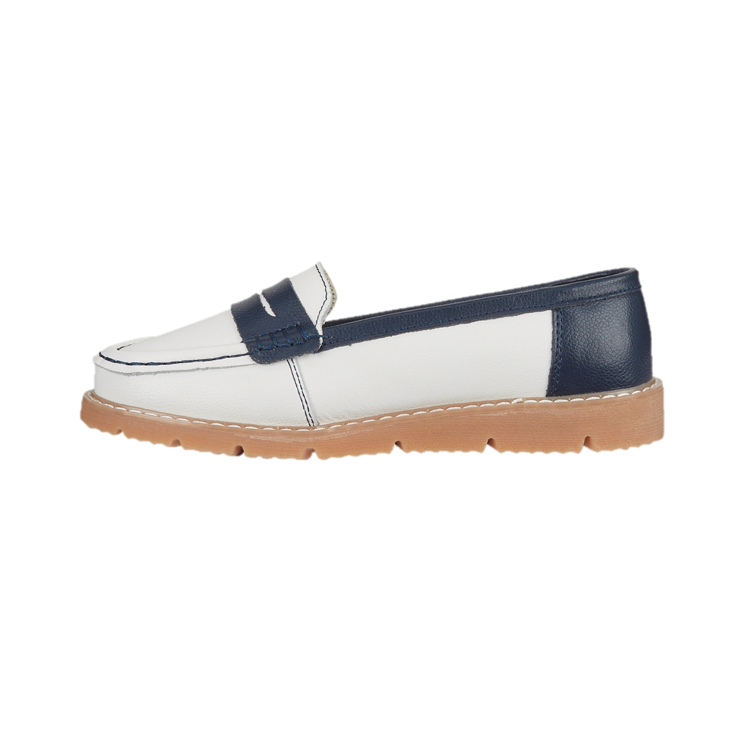 Sea Breeze Saddle Trim Leather Loafers