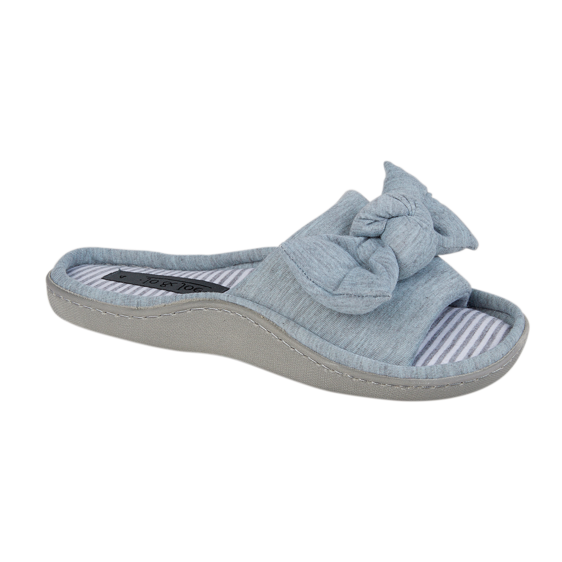 Serenity Grey Open Toe Mule Sliders
