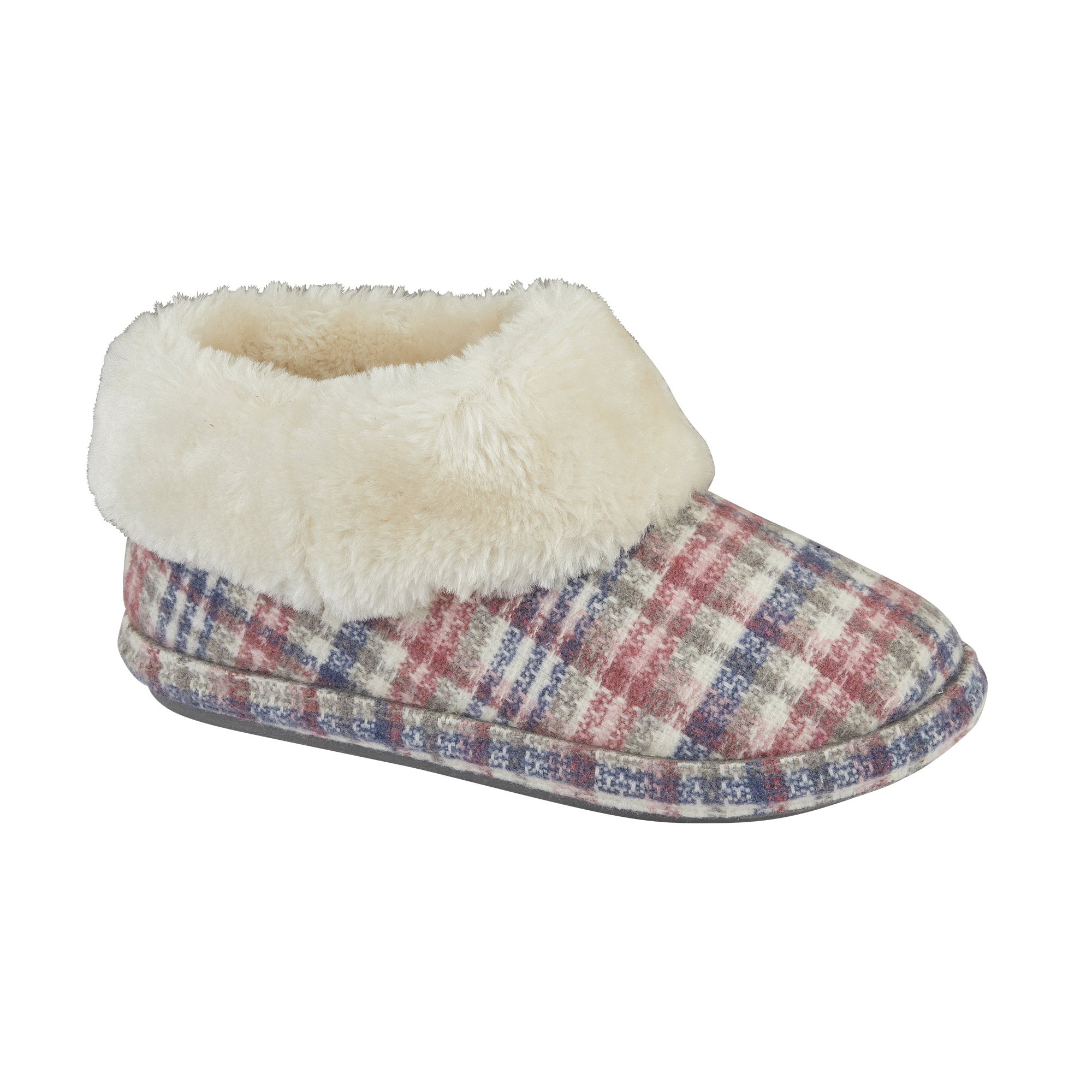 Shamrock Pink Tartan Ankle Bootee Slippers