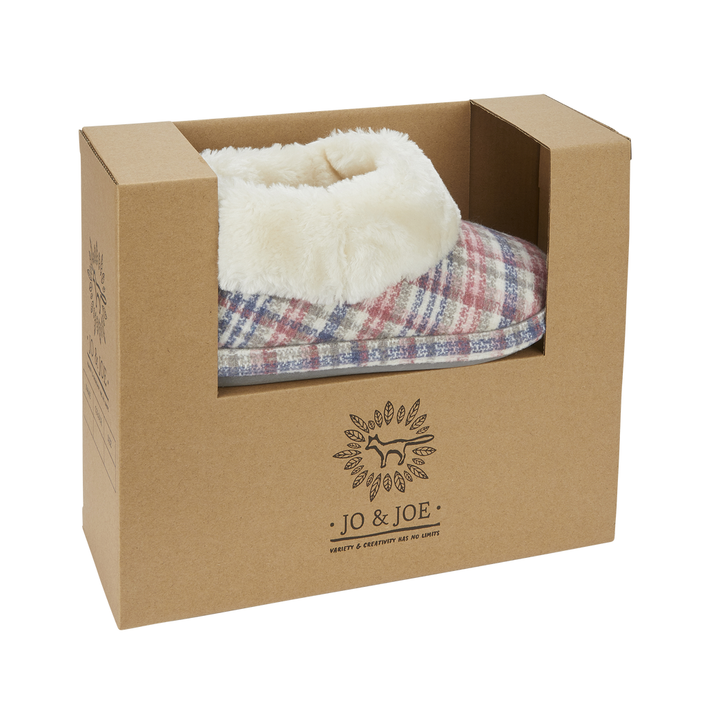 Shamrock Pink Tartan Ankle Bootee Slippers