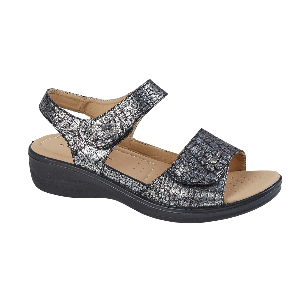 Marigold Croc Low Profile Sandals