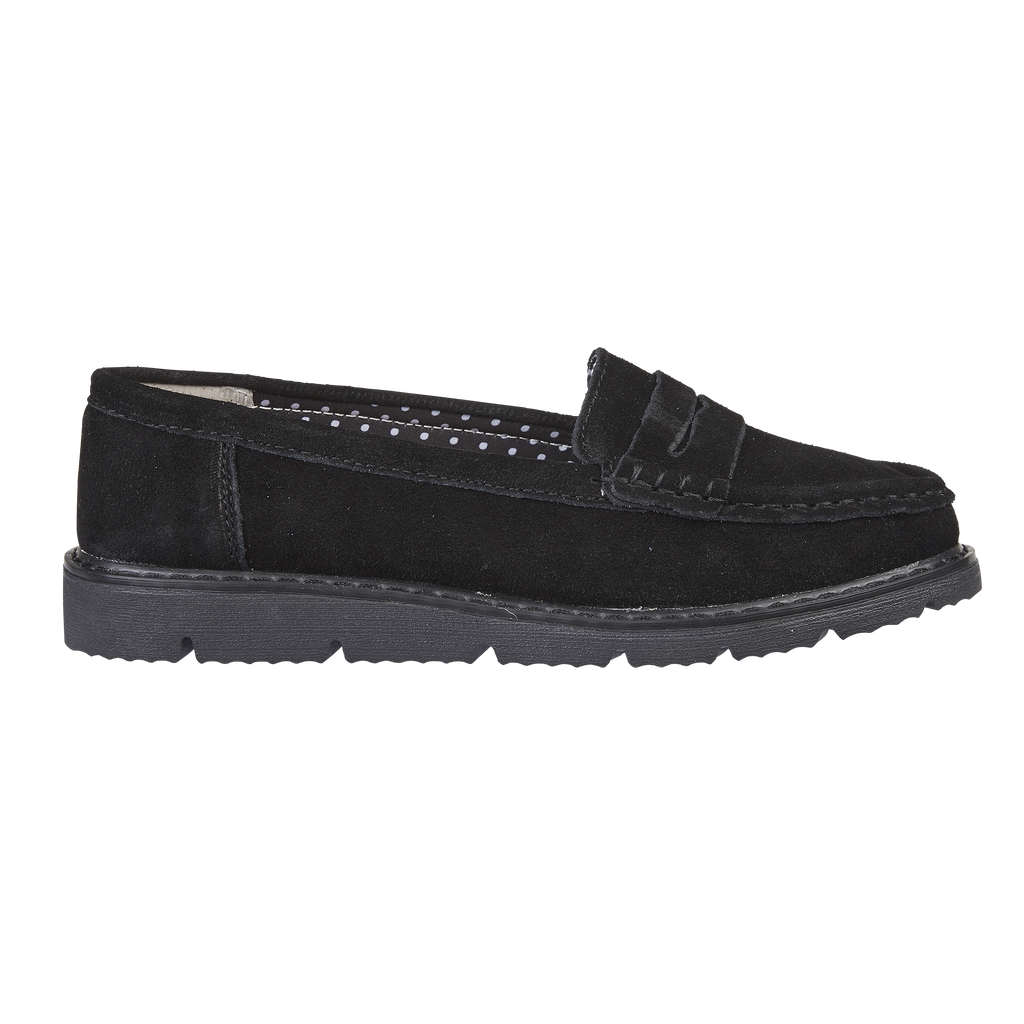 Shore Leather Saddle Trim Loafers