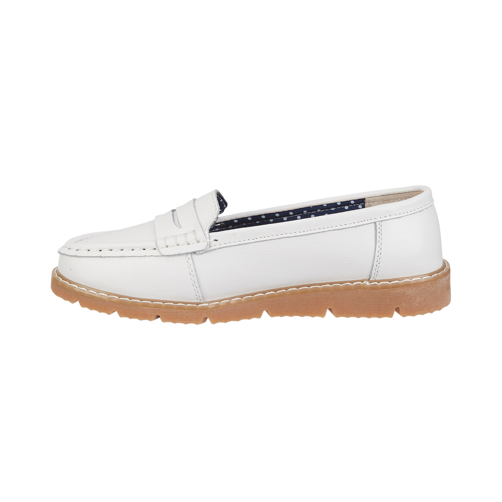 Shore Leather Saddle Trim Loafers