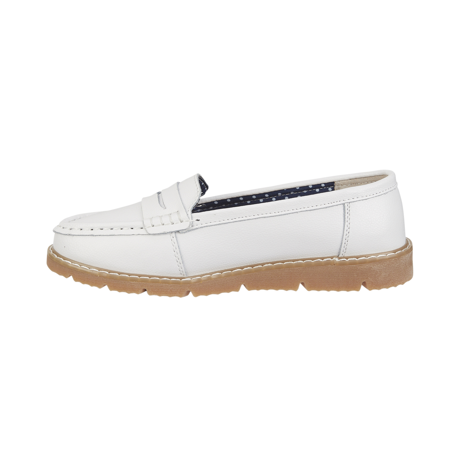 Shore Leather Saddle Trim Loafers
