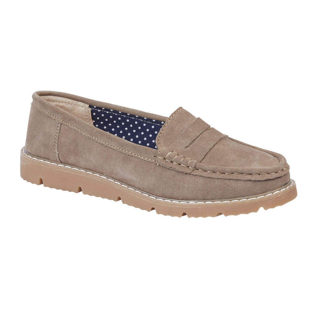 Shore Leather Saddle Trim Loafers