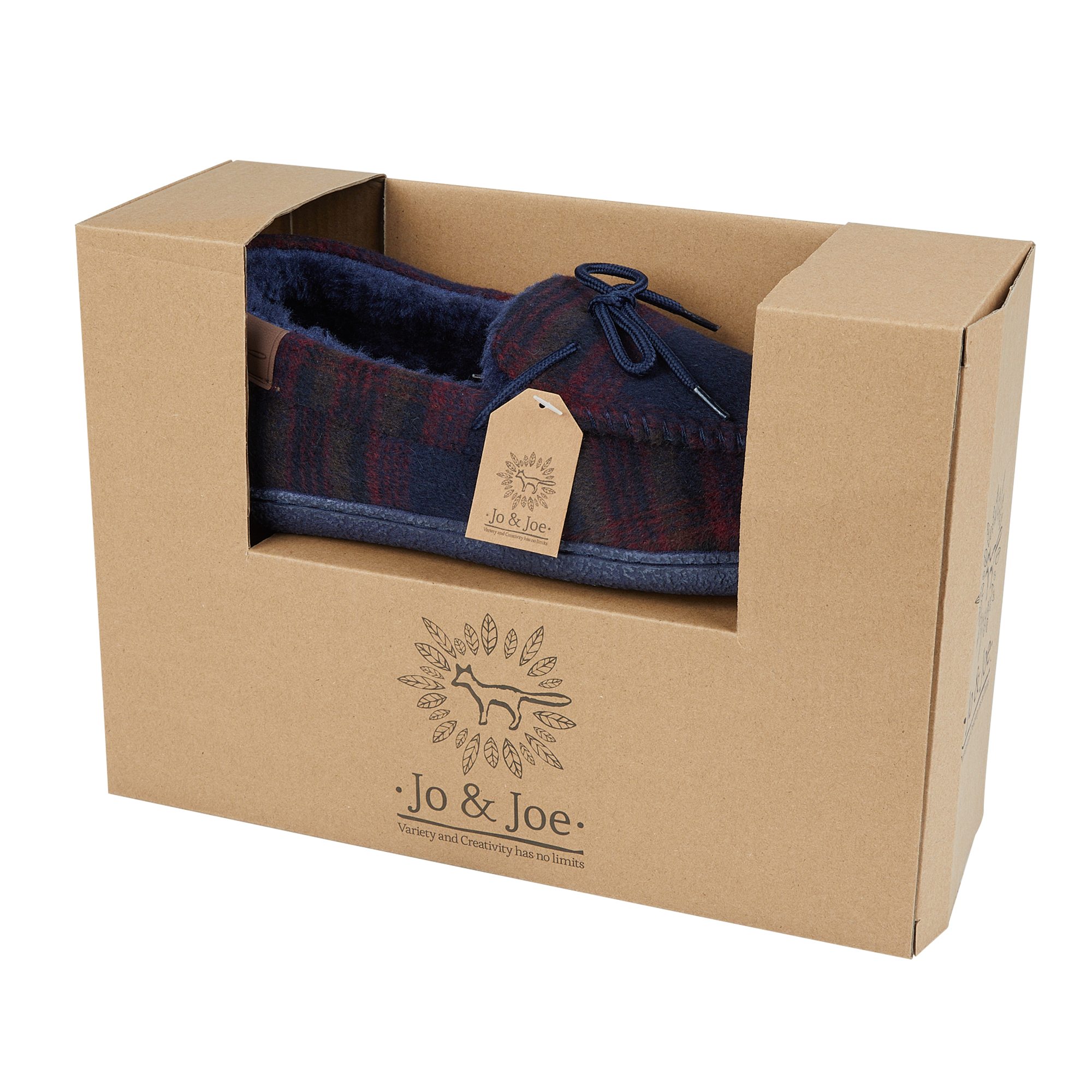 St Aubin Navy Fleecy Lined Moccasin Slippers