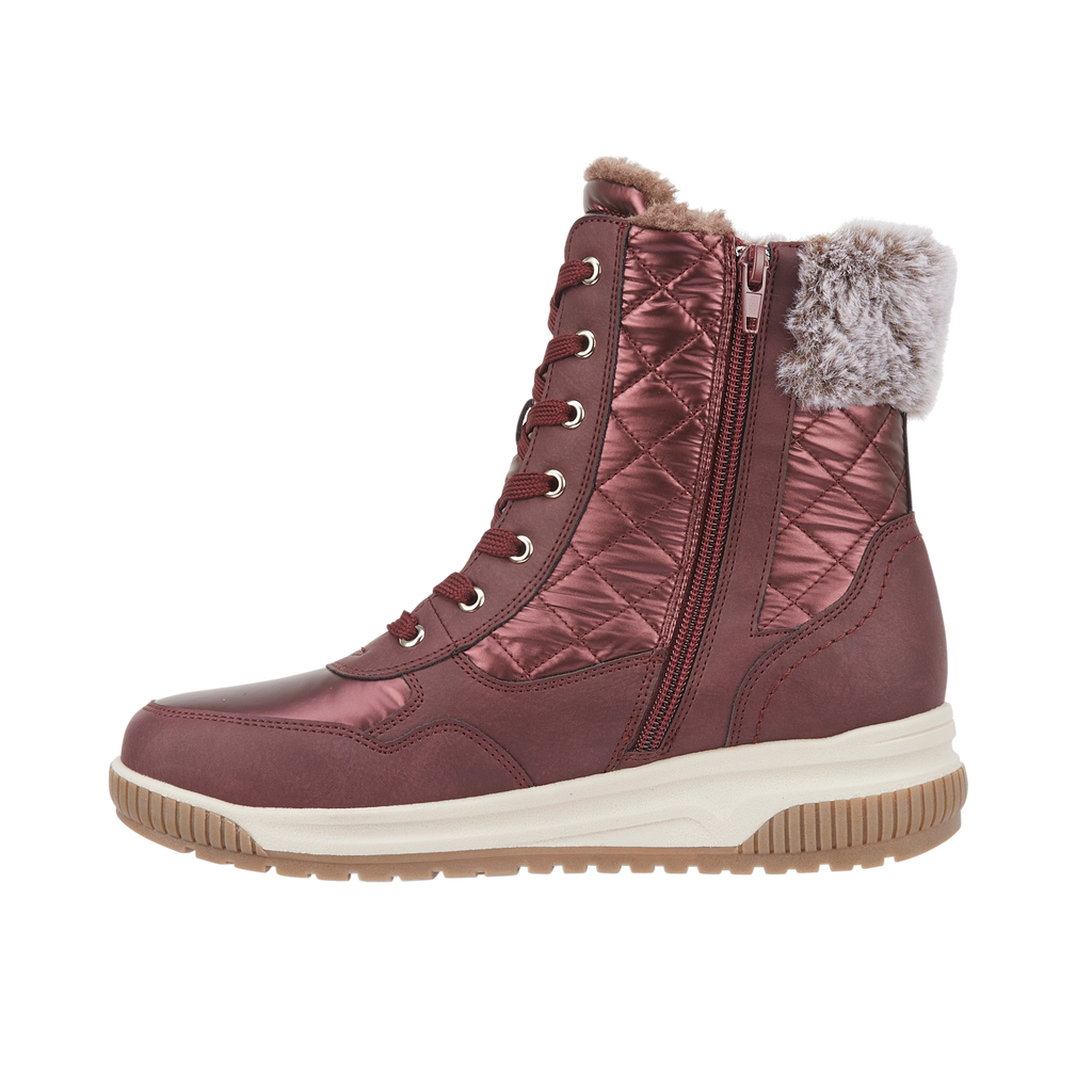 St. Moritz Burgundy Lace Ankle Boots