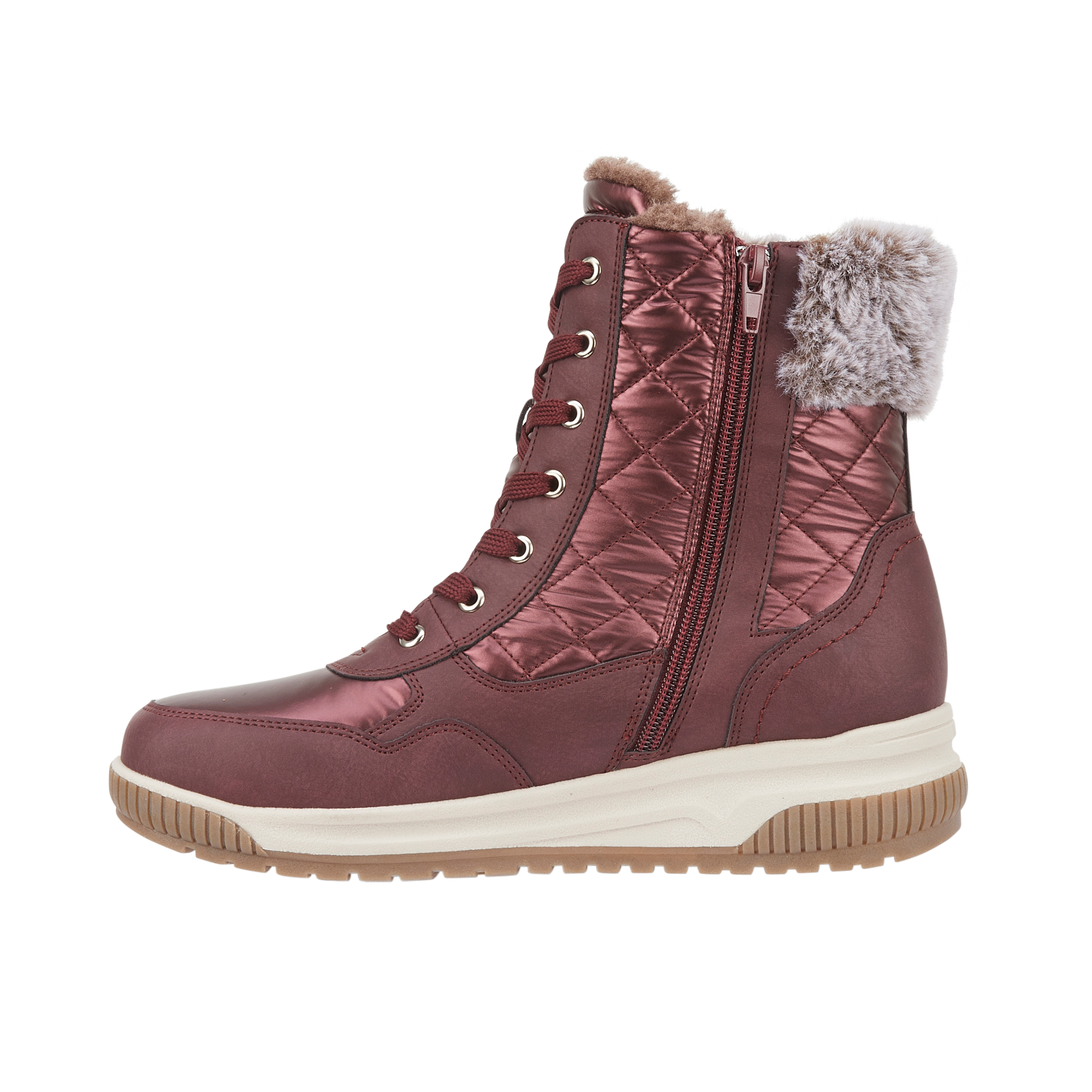 St. Moritz Burgundy Lace Ankle Boots