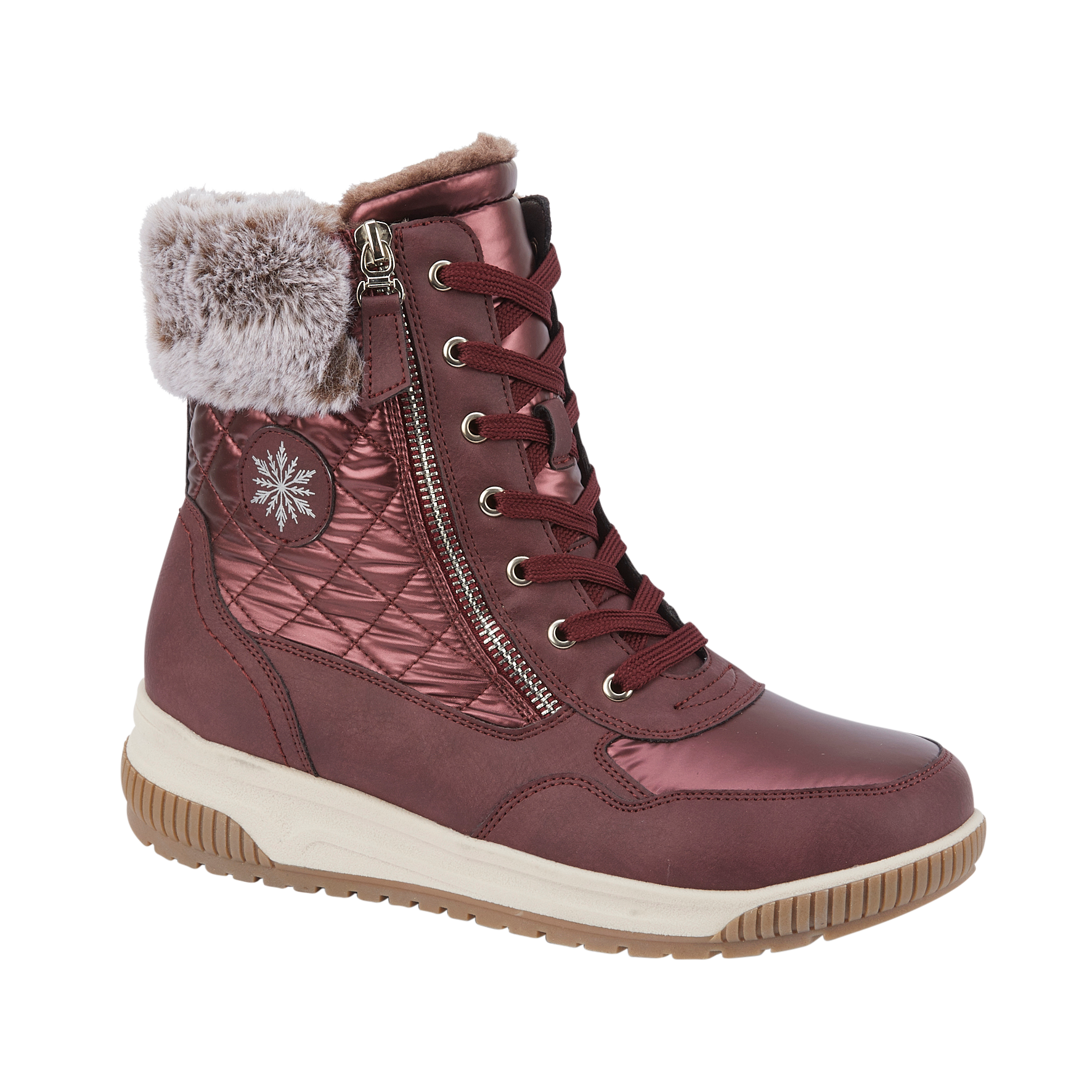 St. Moritz Burgundy Lace Ankle Boots