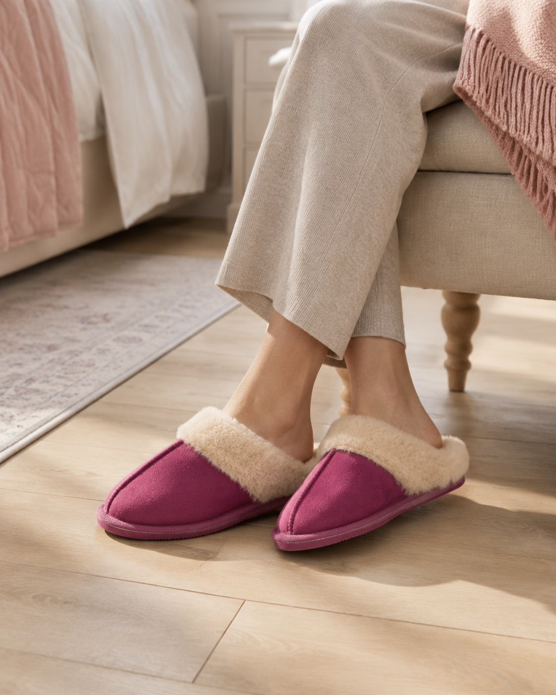 Savannah Faux Fur Mule Slippers