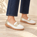 Sea Breeze Saddle Trim Leather Loafers
